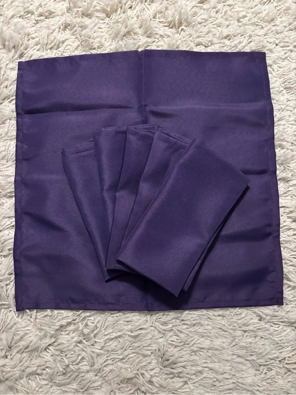 Purple Satin Napkin Set - 6 Pack