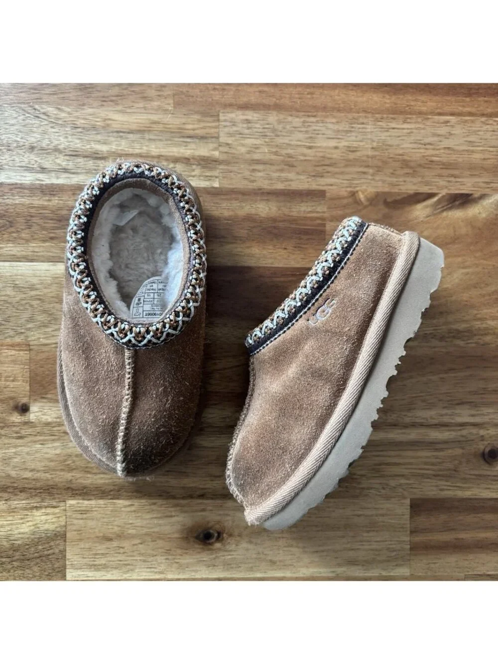 UGG Tasman II Slippers Toddler Size 9 Shoes‎ Chestnut Suede Slip On Minimalist