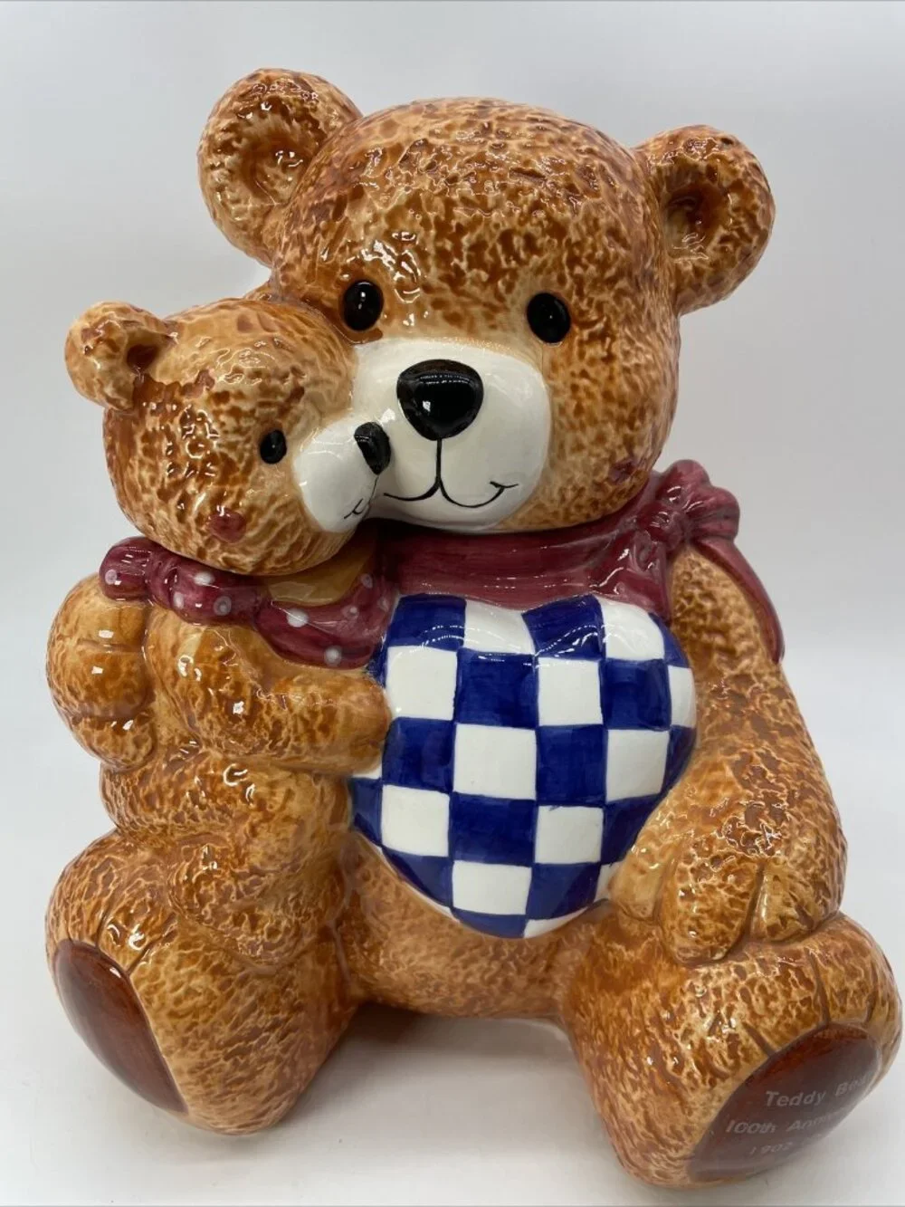 2002 Teddy Bear Cookie Jar Baum Brothers Style-Eyes 100th Anniversary Vintage