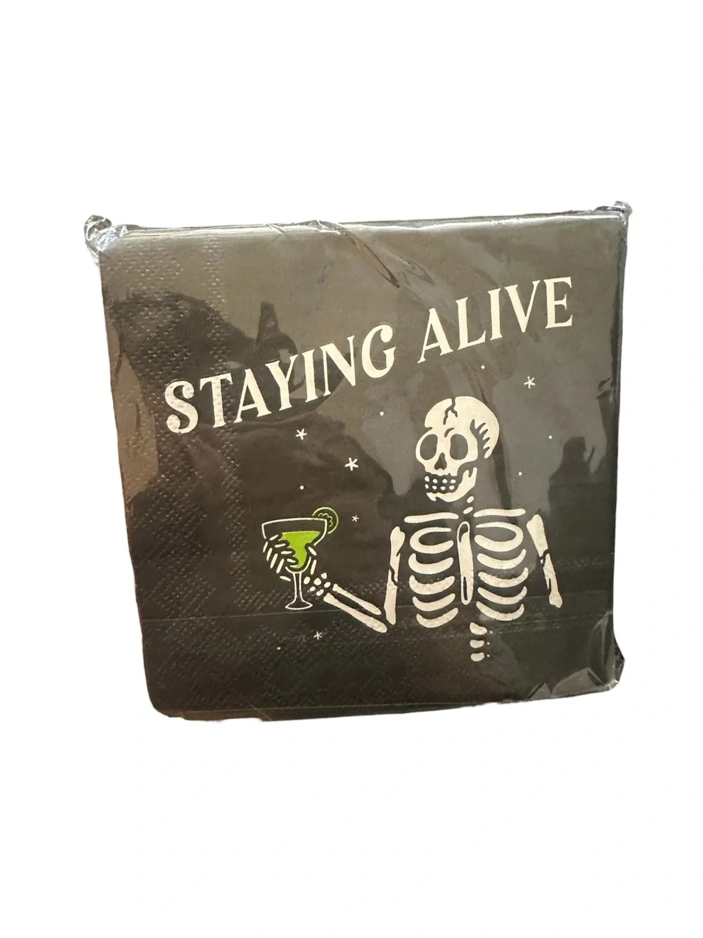 NWT “Staying Alive” Skeleton Over the Hill 40th Birthday Halloween Napkins $30