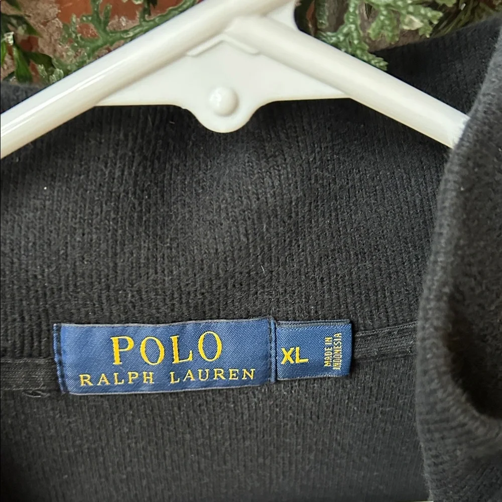 Polo Ralph Lauren‎ Men's Black 1/4 Zip Pullover Sweater Size XL