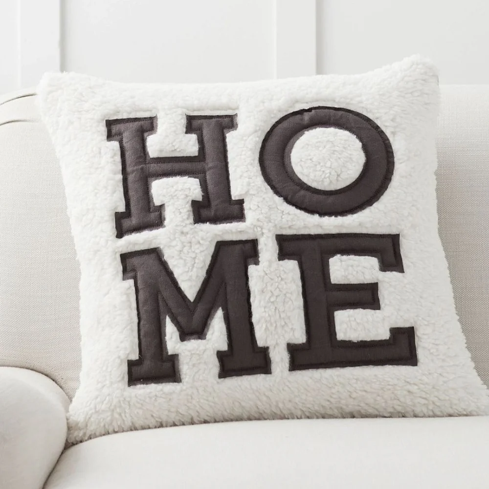 HOME Pottery Barn Faux Fur Sherpa Trimmed Pillow Cover (only) 20
