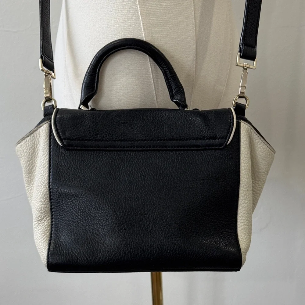 Kate Spade New York Black & White Leather Crossbody / Top Handle Bag