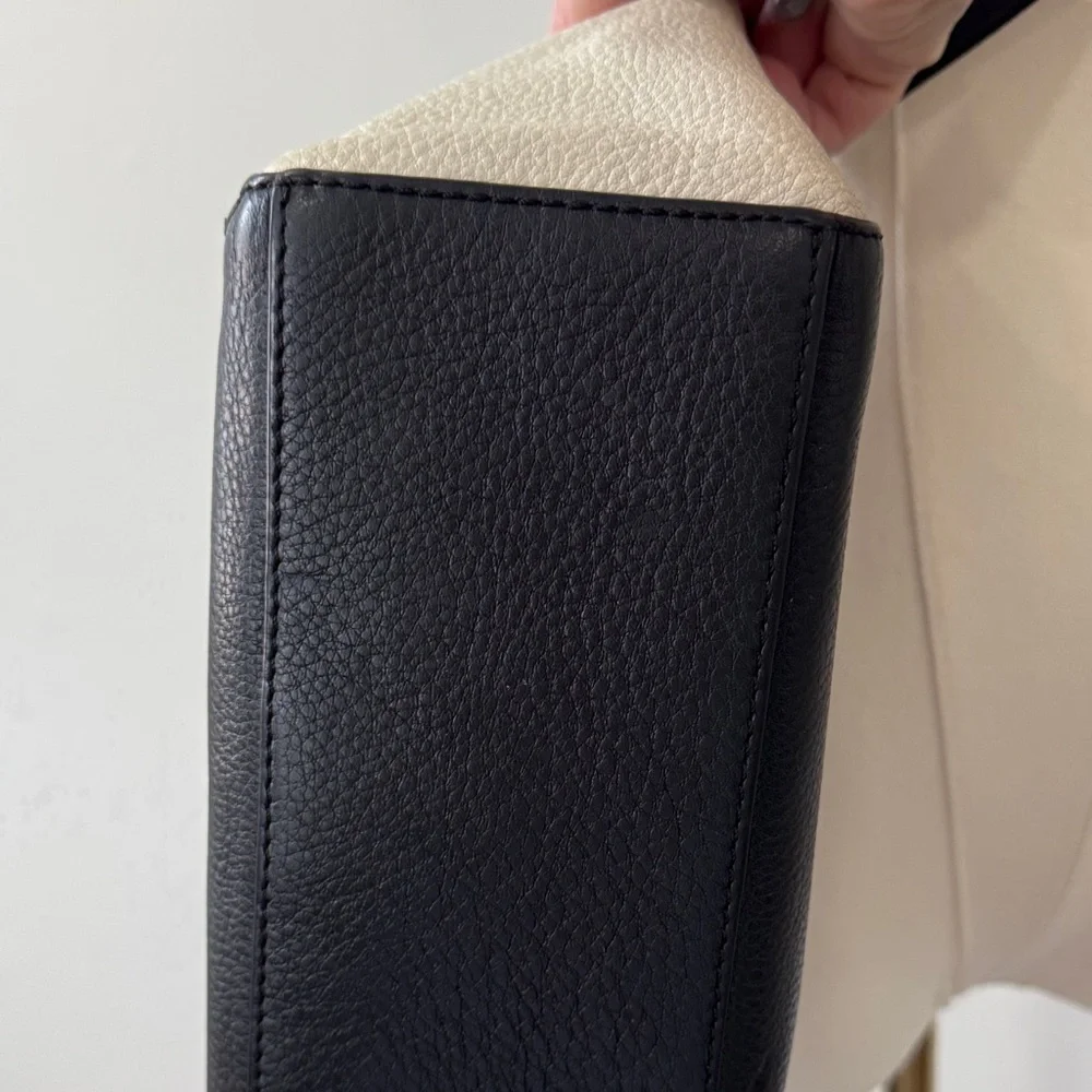 Kate Spade New York Black & White Leather Crossbody / Top Handle Bag