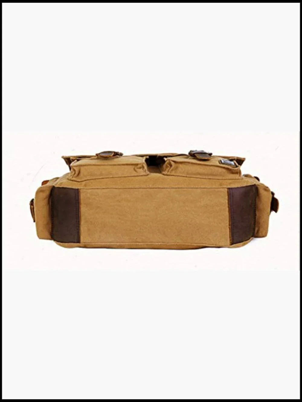 Vintage Military Leather Canvas Messenger Laptop Bag Retro Shoulder Bag