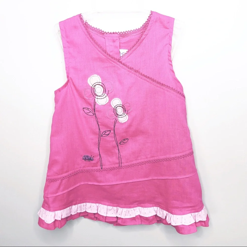 NWT 24 Month Dress Linen / Cotton w Appliqués‎ 2 Piece Set