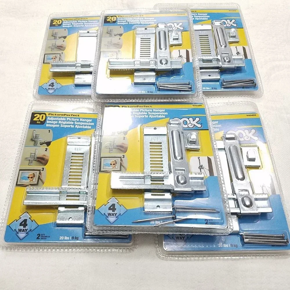 Set of 6 OOK Hillman Picture Perfect 4-Way Adjustable Picture Hanger Hardware BR