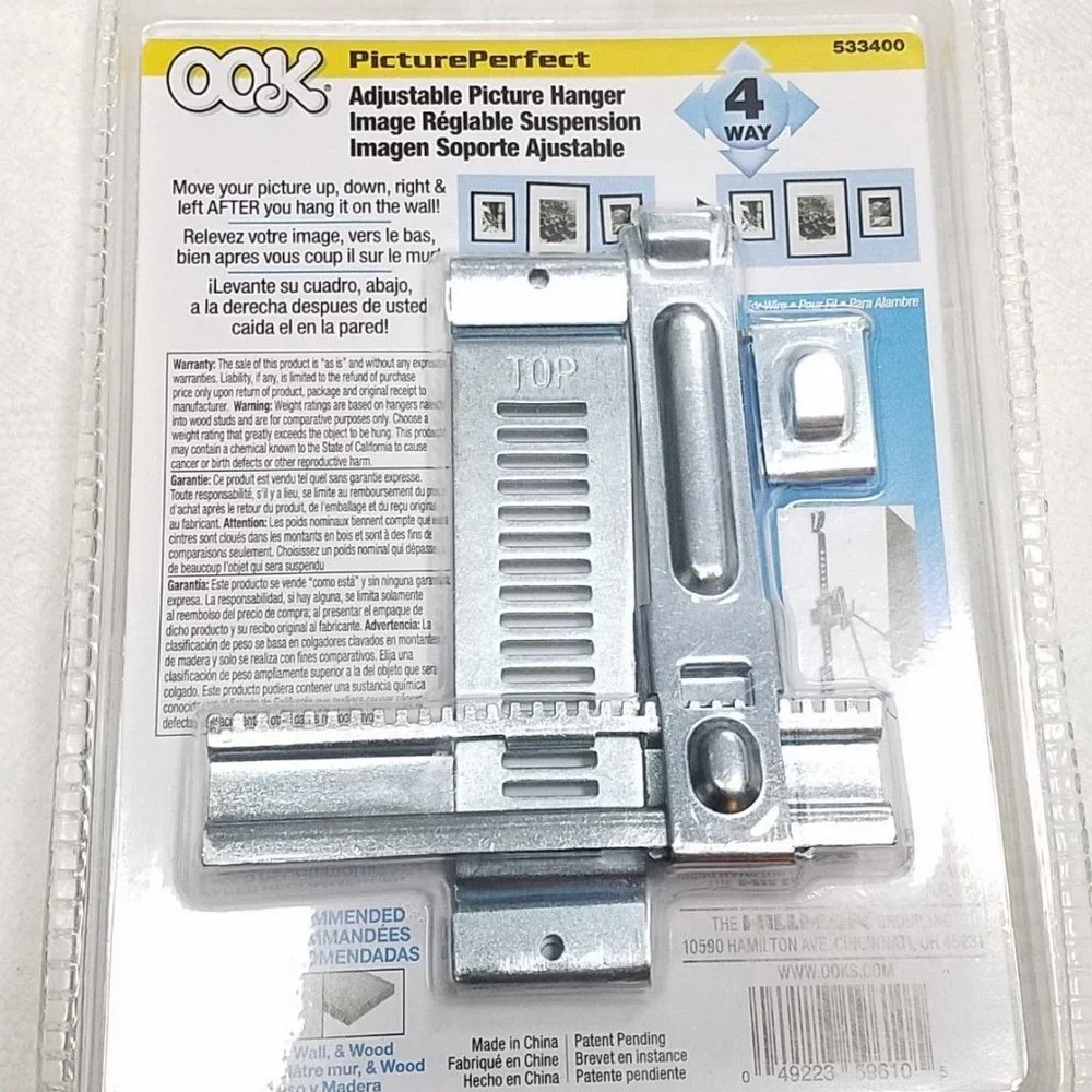 Set of 6 OOK Hillman Picture Perfect 4-Way Adjustable Picture Hanger Hardware BR