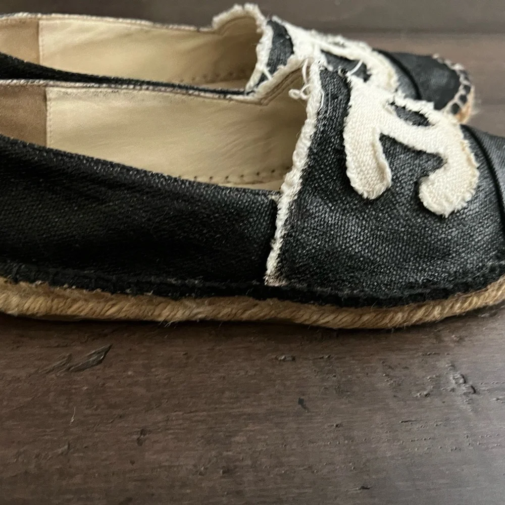 COPY - Chanel  CC Espadrilles Flats Black  Size 38 Dust Bag