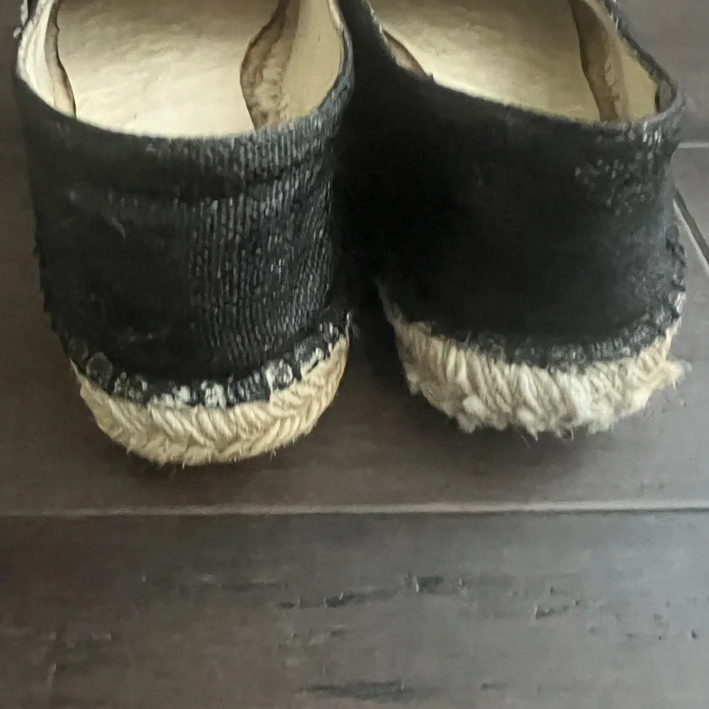 COPY - Chanel  CC Espadrilles Flats Black  Size 38 Dust Bag