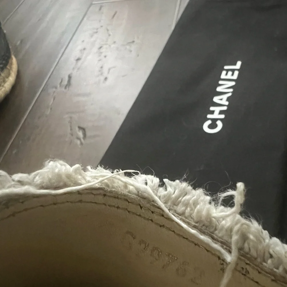 COPY - Chanel  CC Espadrilles Flats Black  Size 38 Dust Bag