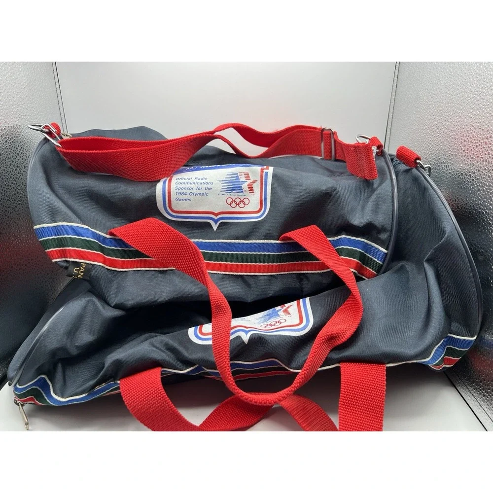 Lot Of 2 Vintage‎ 1984 Official Radio Olympic Motorola Duffel Bag Gym Travel