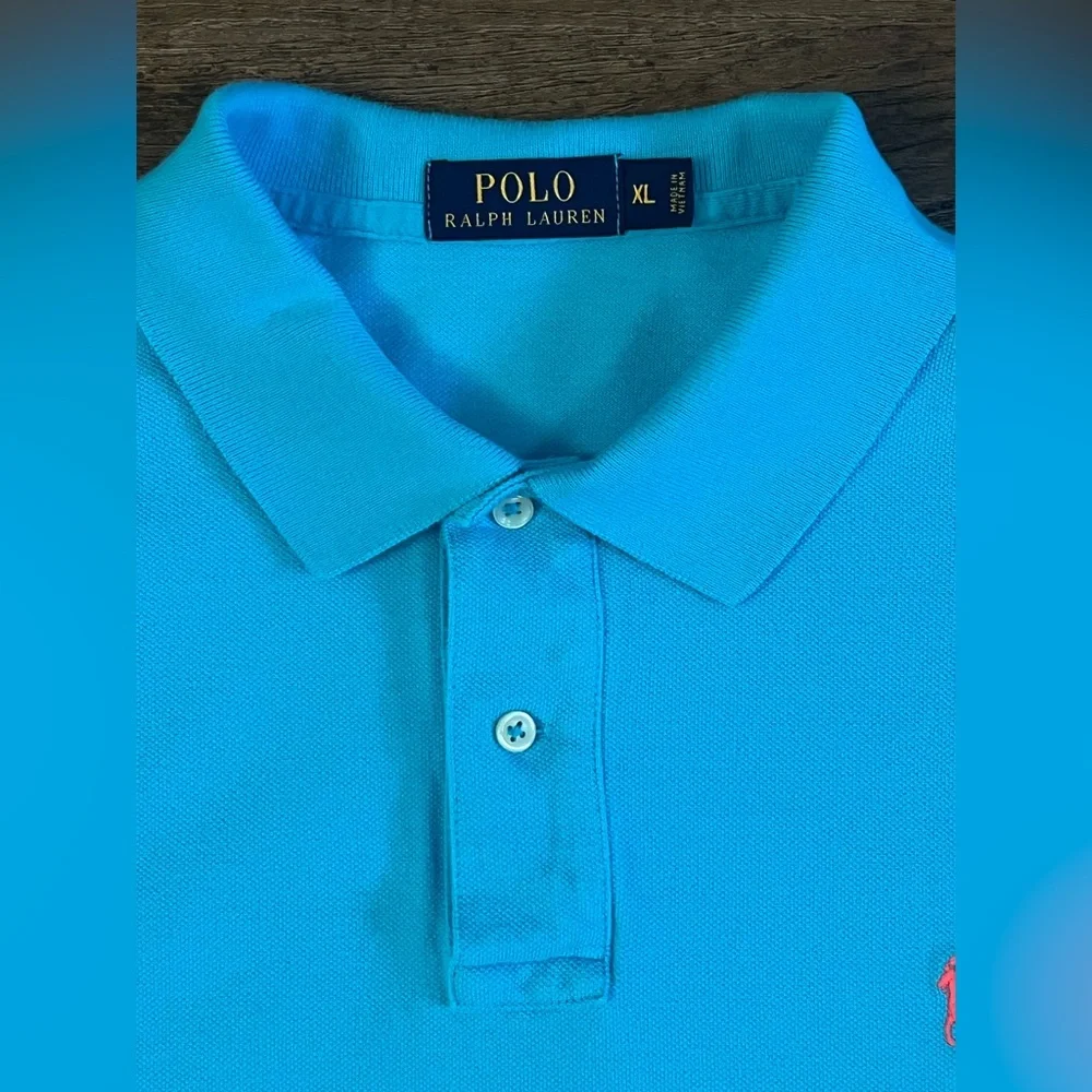 Polo Ralph Lauren Blue Cotton Polo Shirt Short Sleeve Classic Fit XL‎ C34