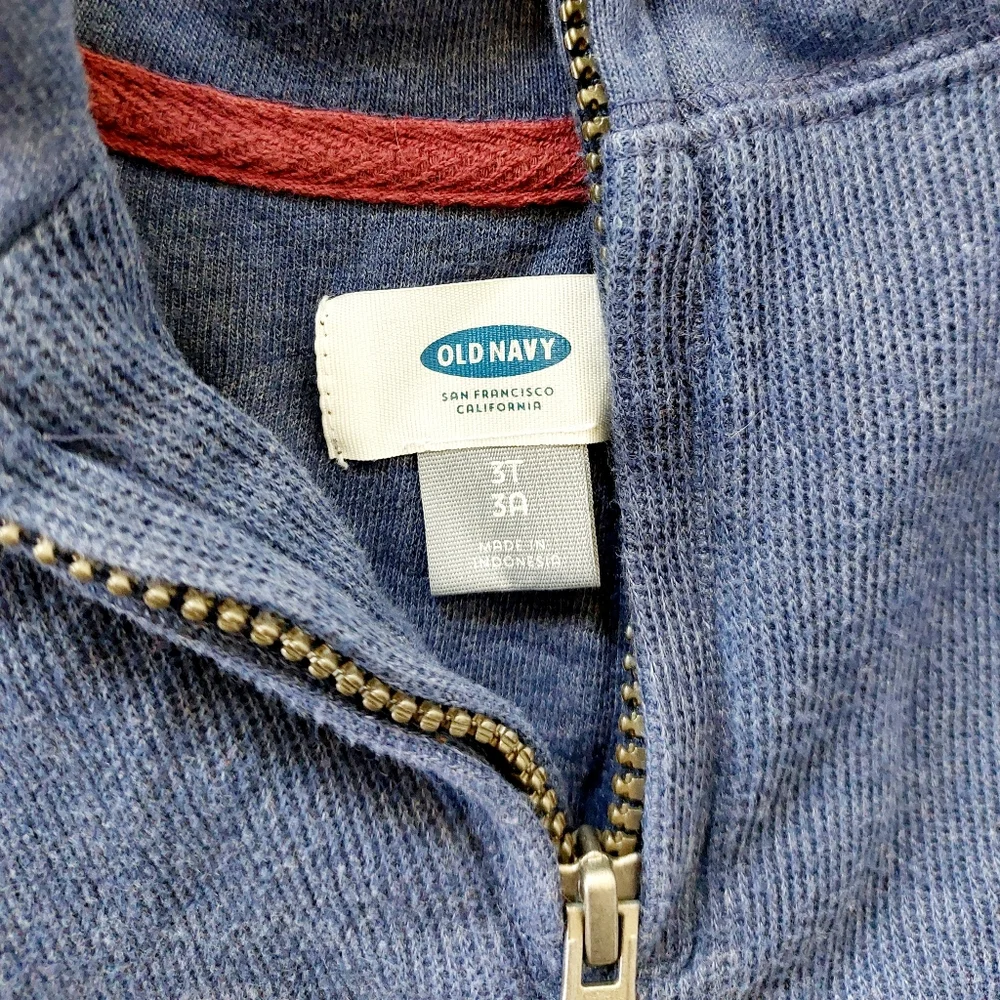 Dark Blue Quarter Zip Sweater‎ 3T Old Navy