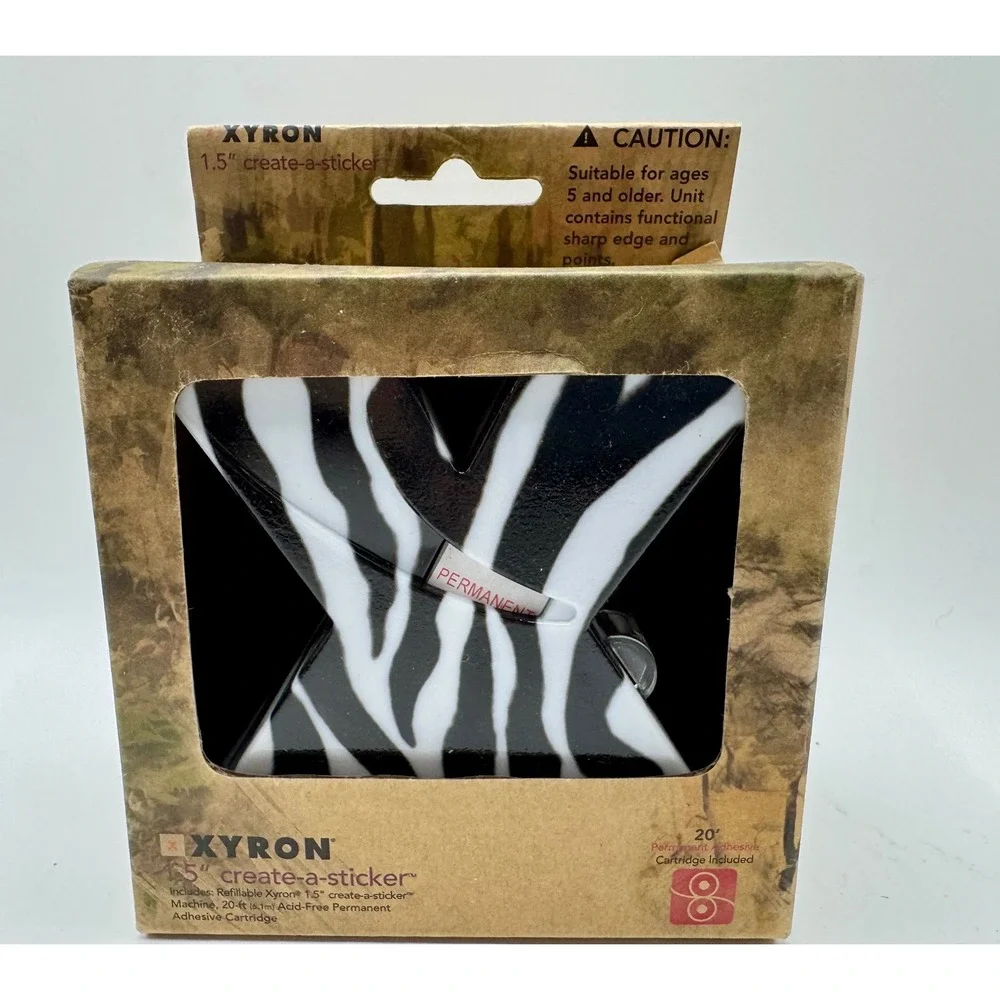 Xyron Create-a-Sticker‎ 1.5 Inch Machine Zebra Print Permanent Adhesive New