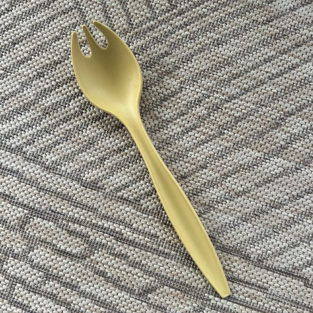 VTG Tupperware Harvest Gold Salad Serving Spoon‎ Tosser Spork 12