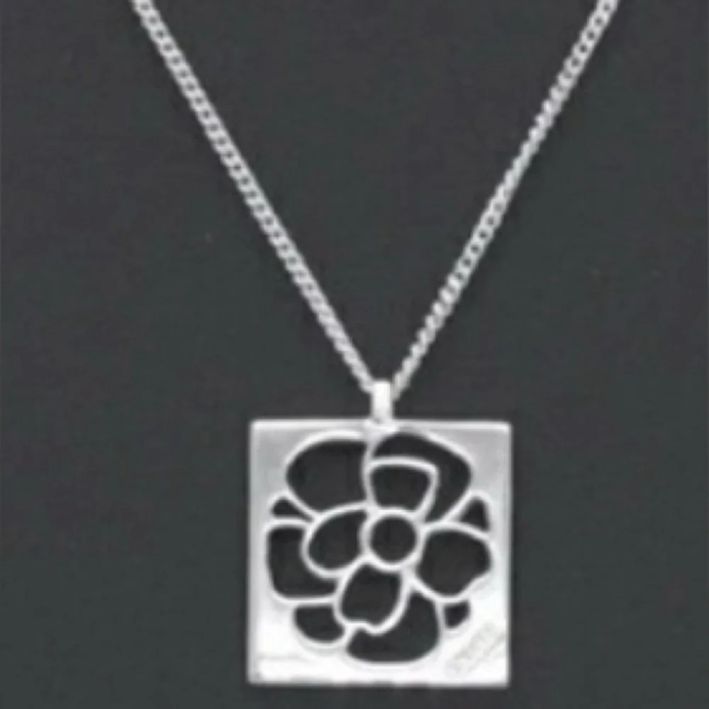 CHANEL Open Camillia 925 Sterling Silver Necklace