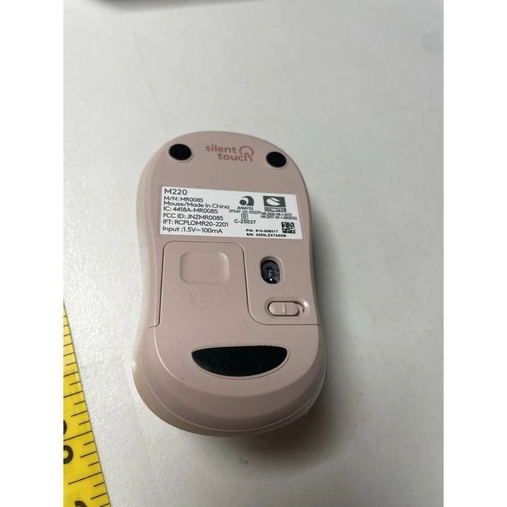 Logitech‎ Wireless Mouse Silent Touch M220 Rose MR0085 Pink works Tested
