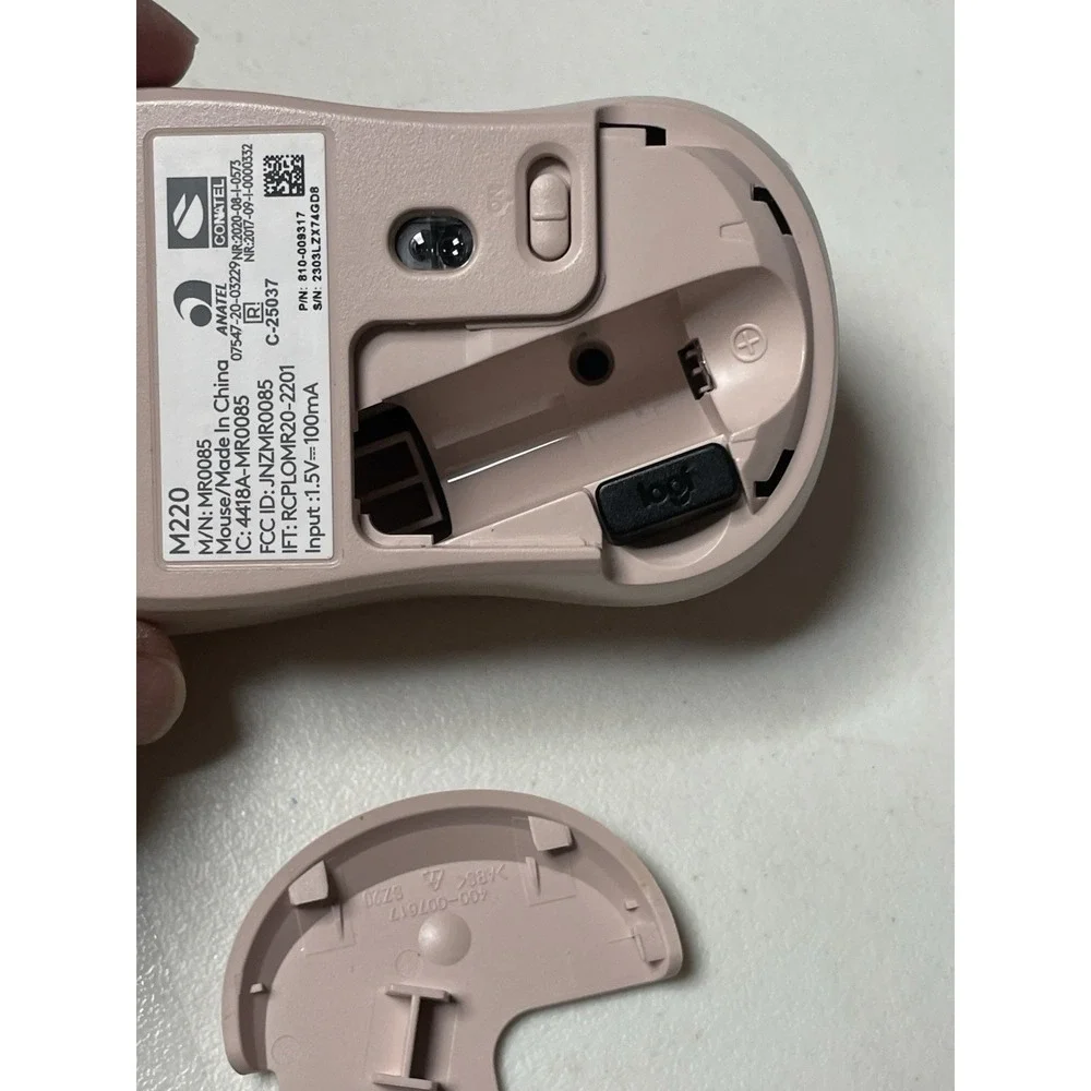 Logitech‎ Wireless Mouse Silent Touch M220 Rose MR0085 Pink works Tested