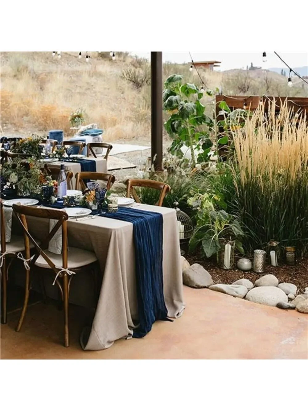 6 pack navy blue cheesecloth table runner 10ft gauze fabric wedding party decor