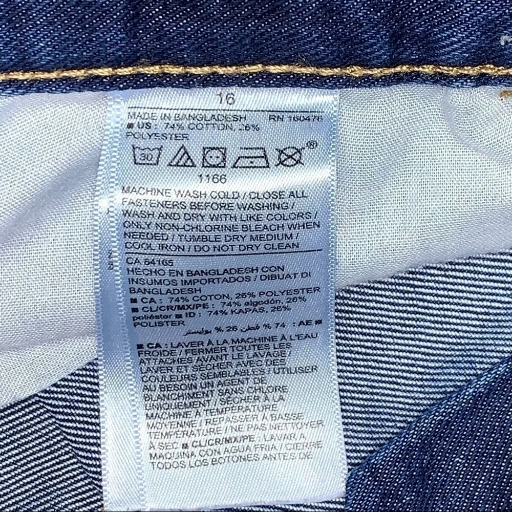 OLD NAVY Girls Size 16 Denim Rough Hem Cuffed Blue Jean Shorts
