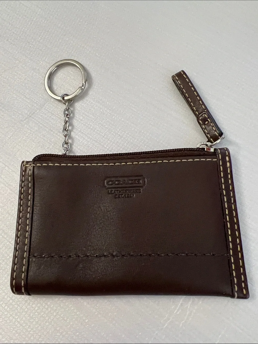 Coach mini skinny wallet card holder brown leather Style # F41788