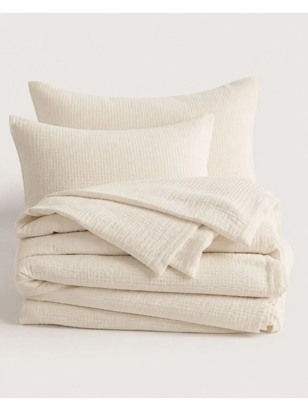 S23 | Quince Organic Luxe Honeycomb Duvet Cover Set King Cal King Undyed NWT