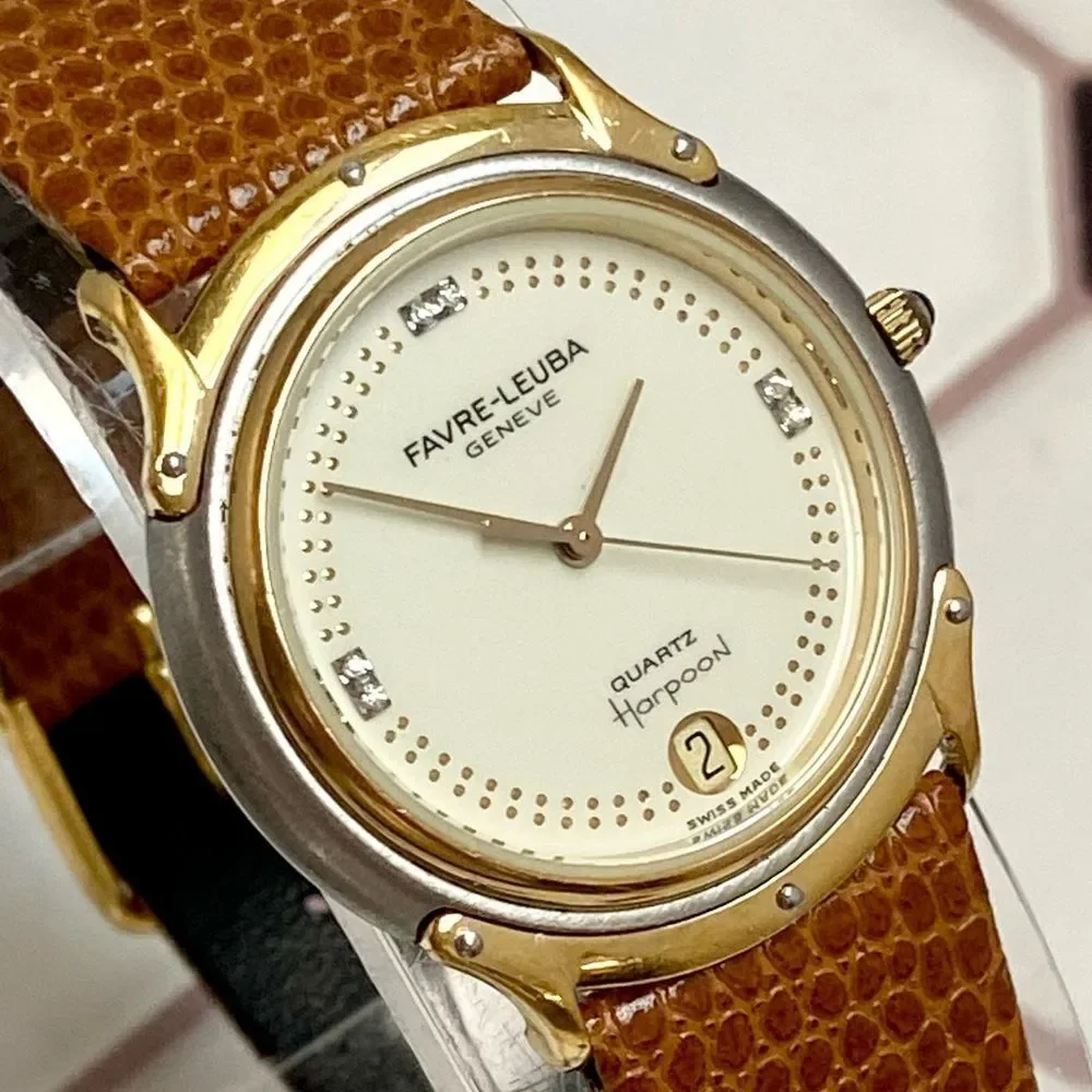 Vintage Favre-Leuba Geneve Swiss Made Diamond Accent Men's / Unisex Dress Watch