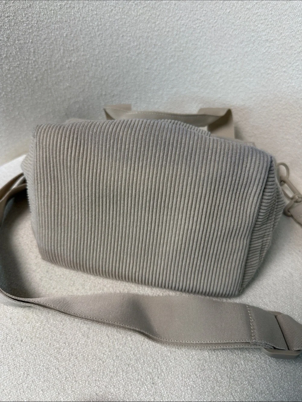 adidas Men’s Beige Corduroy Messenger Crossbody Bag