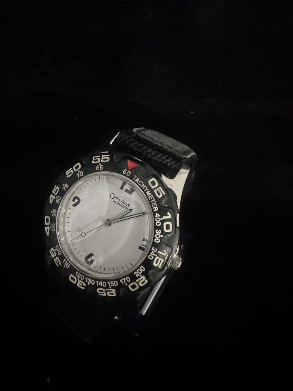 Caravelle by Bulova Men's Tachymeter Sport Watch - White Dial Black Bezel