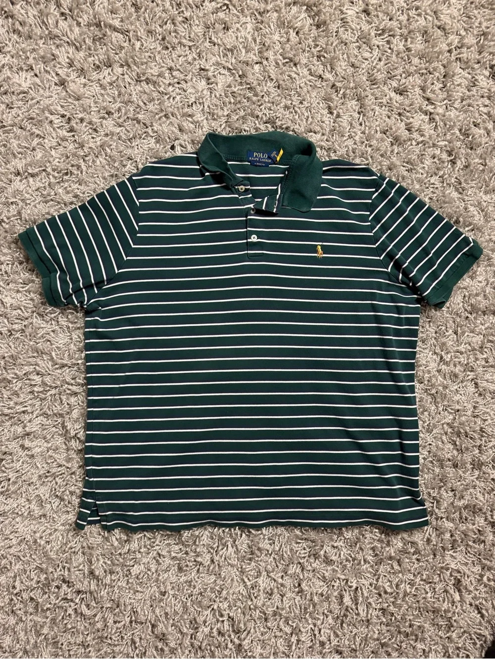 Polo Ralph Lauren Green Striped Polo Shirt