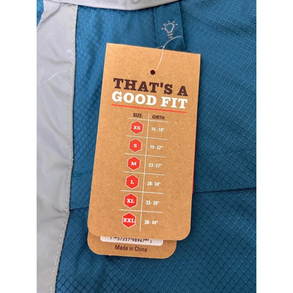 NWT Arcadia Trail XL Dog Reflective Raincoat Adjustable Lightweight Blue