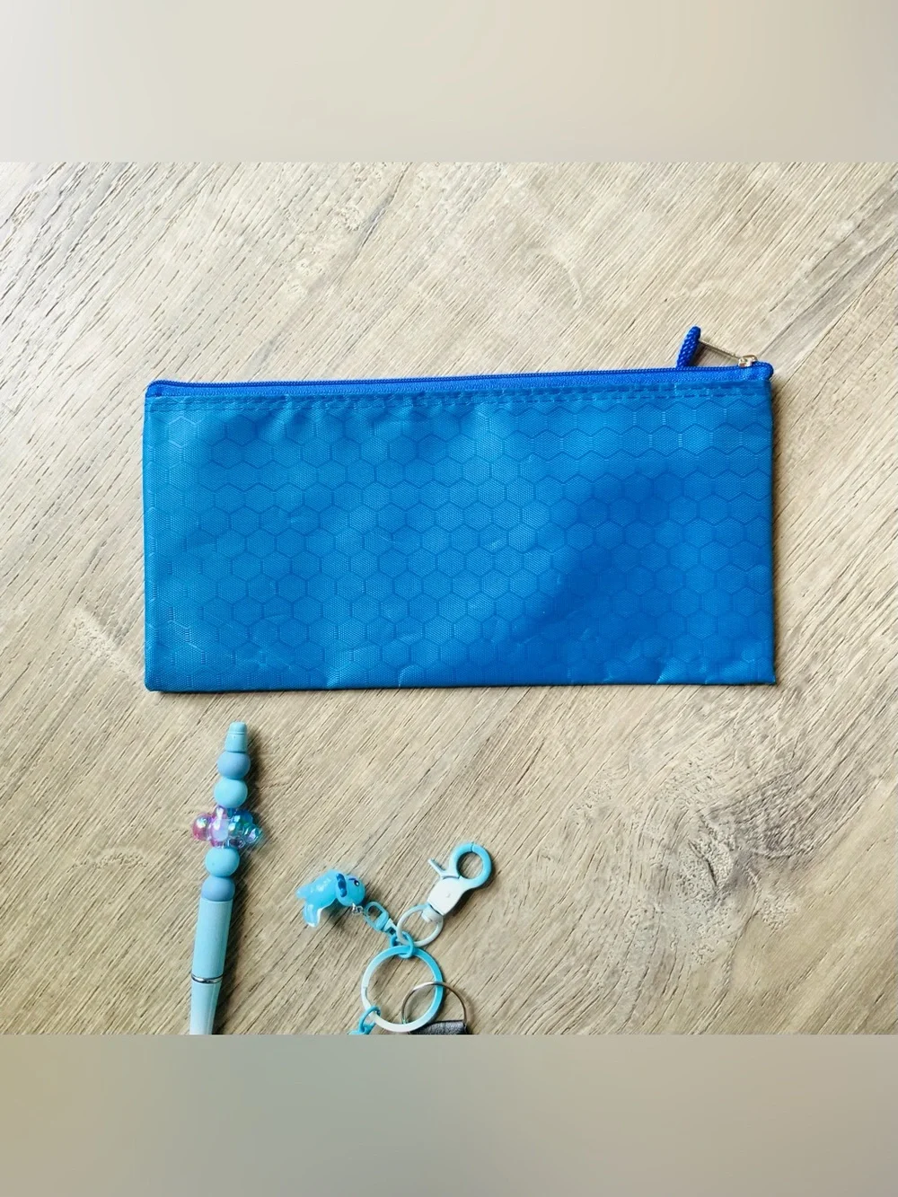 NEW📚 Homemade Crafted Beaded Pen & Bag Charm w/ Pouch Stationery Set OS