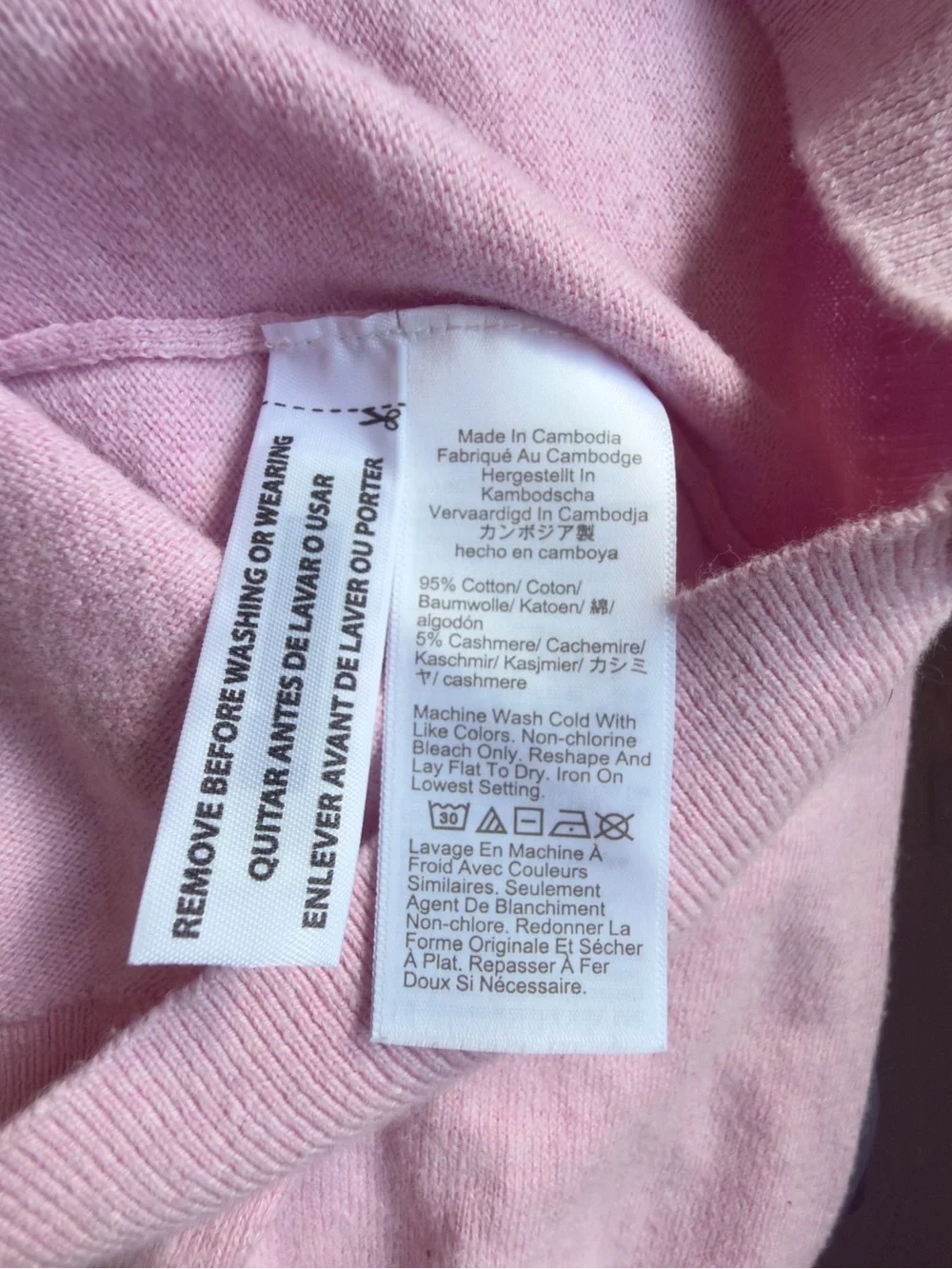 J. Crew Pastel Pink Crewneck Cashmere-Blend Sweater