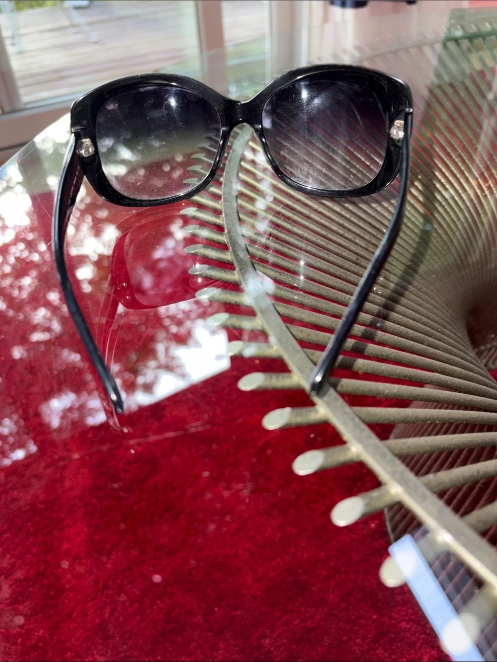 CHANEL Black Oversized Cat-Eye Sunglasses