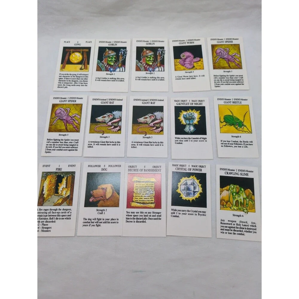 Complete Set Of Small Cards Talisman The Dungeon 2nd Edition