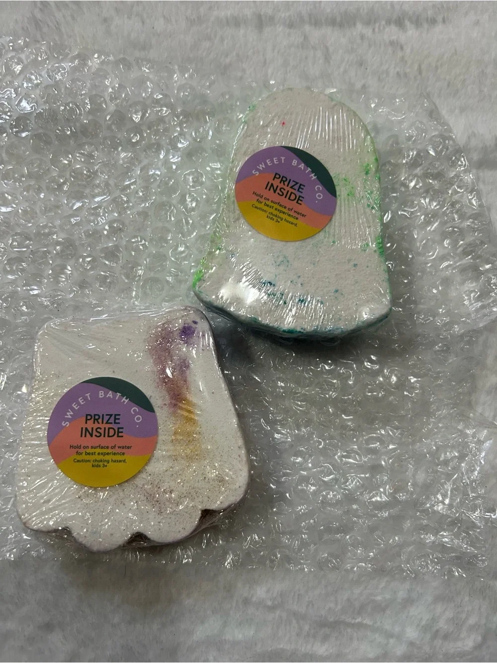 Cute Rainbow Ghost & Tooth Bath Bomb Duo