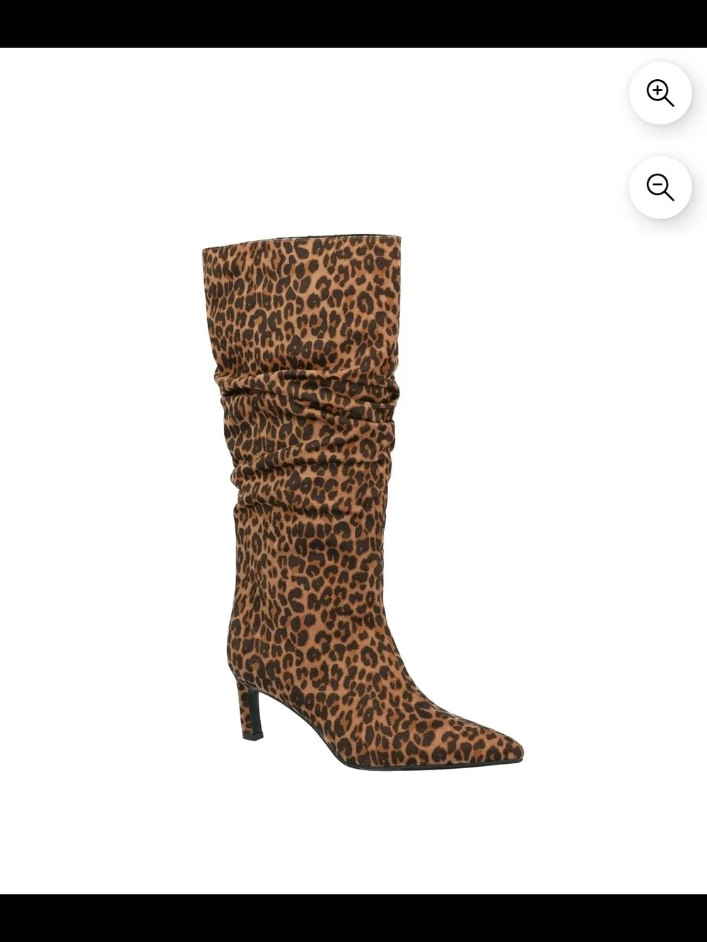 Time and Tru Leopard Print Over-the-Knee Slouch Boot - Brown