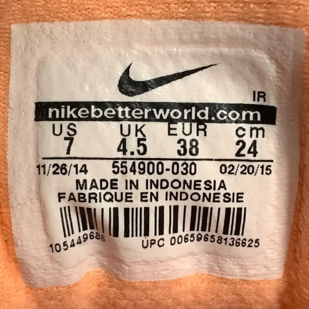 🔴 Nike Revolution 2 Womens US 7 Grey Coral Running Shoes 554900-030