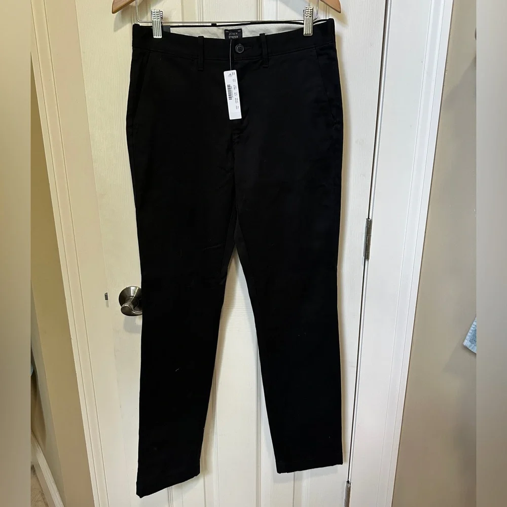 J Crew stretch chino pant Mens Size 28 x 32 Black Preppy Classic NEW NWT