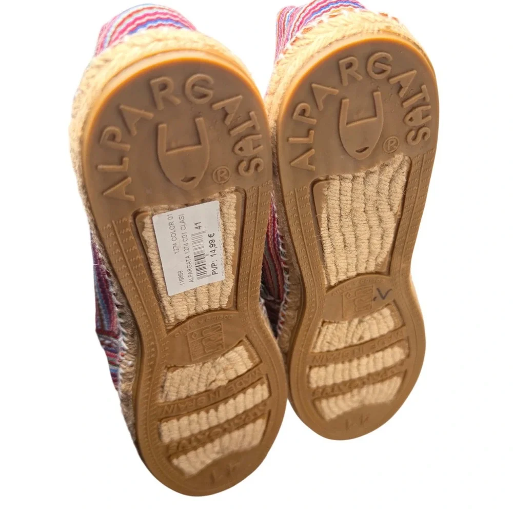 Alpargatus Rainbow Stripe Espadrille Flats Made in Spain Vegan EU 41
