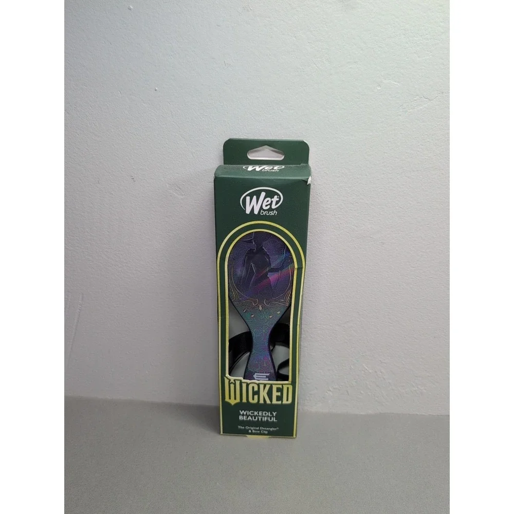 Wicked Wet Brush Wickedly Elphaba Detangler Hair Brush Bow Clip NEW