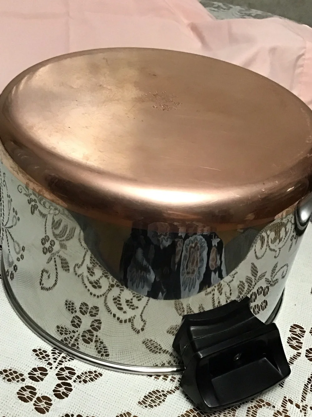 Revere Ware Stainless Steel 6 Quart Covered Stock Pot with Copper Bottom