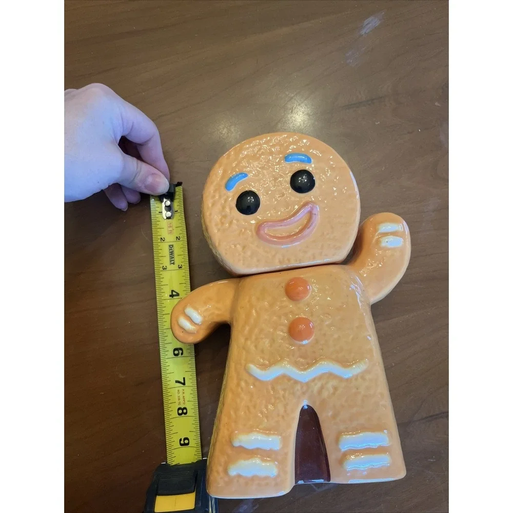 Gingerbread Man Cookie Jar Christmas Kitschy Shrek Gingy 9.5