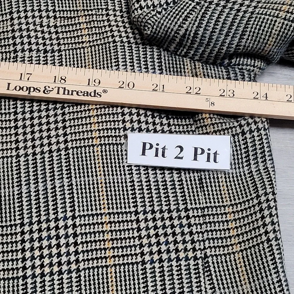 Vintage J. Press Pressidential Sport Coat Mens 46L Glen Plaid Wool Made in USA