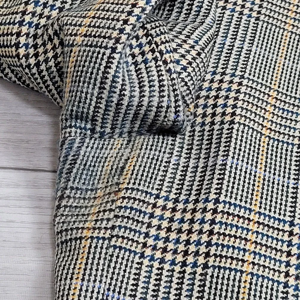 Vintage J. Press Pressidential Sport Coat Mens 46L Glen Plaid Wool Made in USA