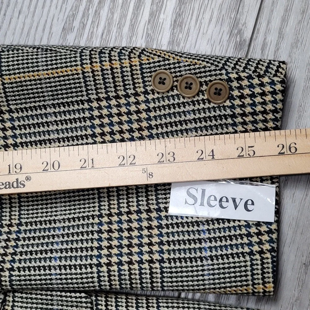 Vintage J. Press Pressidential Sport Coat Mens 46L Glen Plaid Wool Made in USA