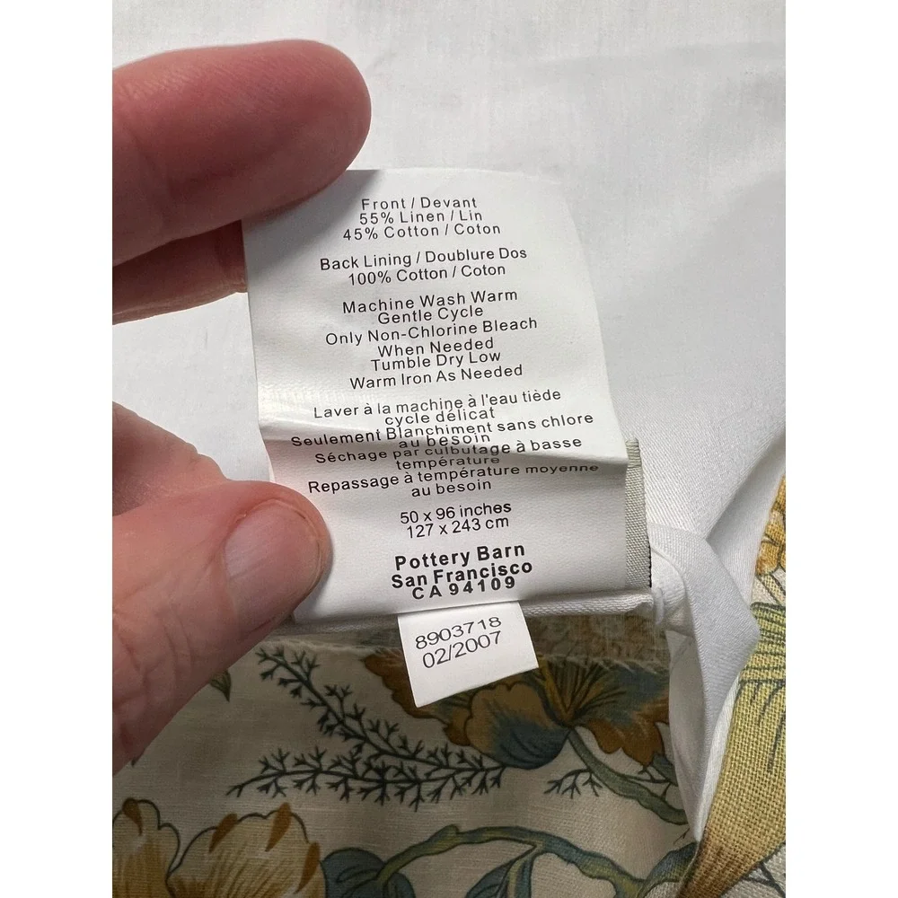 Pottery Barn tabs include teal