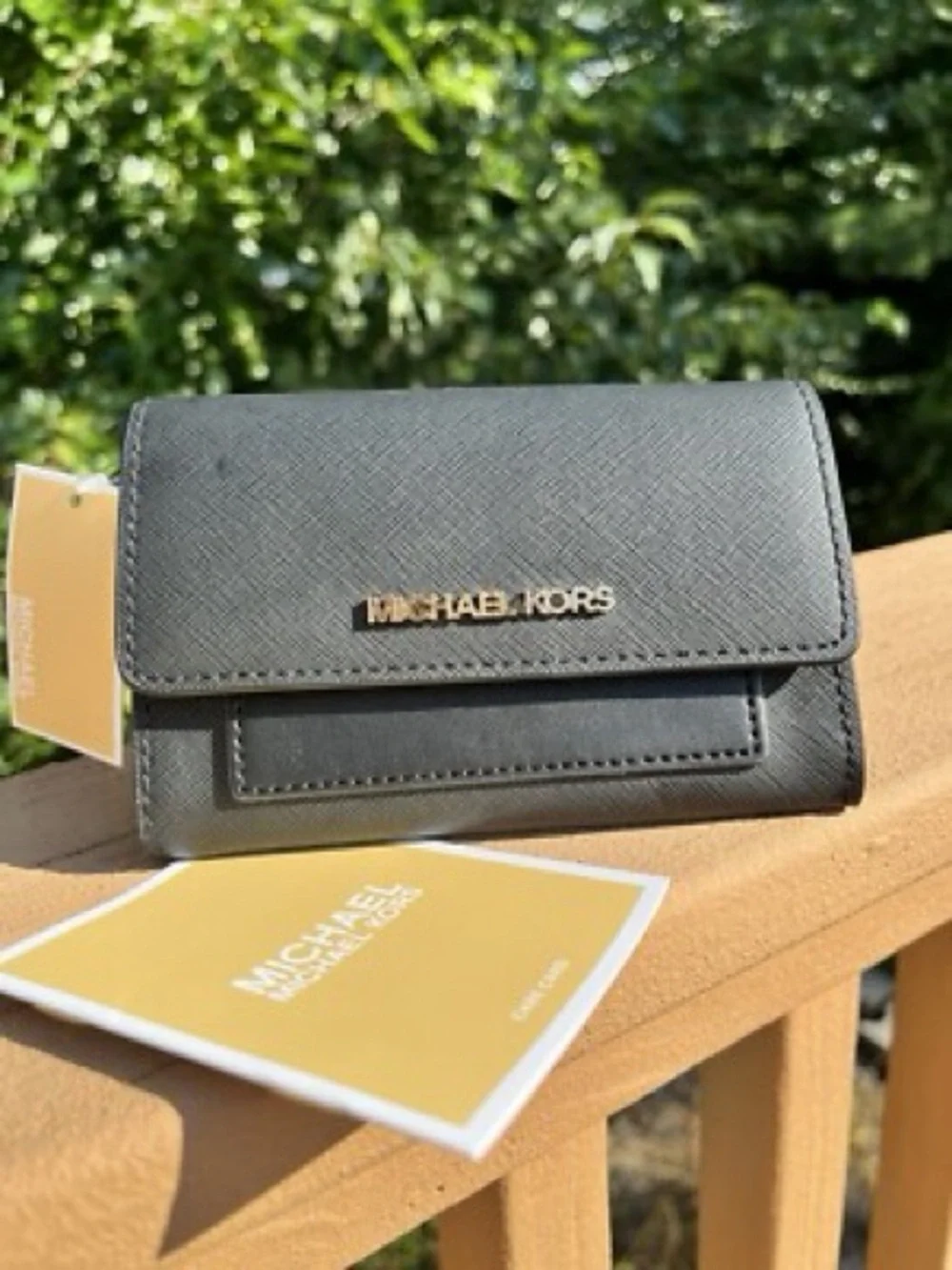 Michael Kors Black Saffiano Crossbody‎ Wallet
