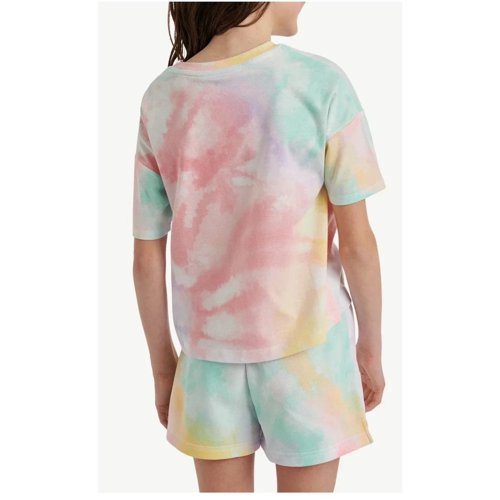 Justice Girls Size Medium (10) Tie Dye Rainbow Shorts Comfy Lounge NWT